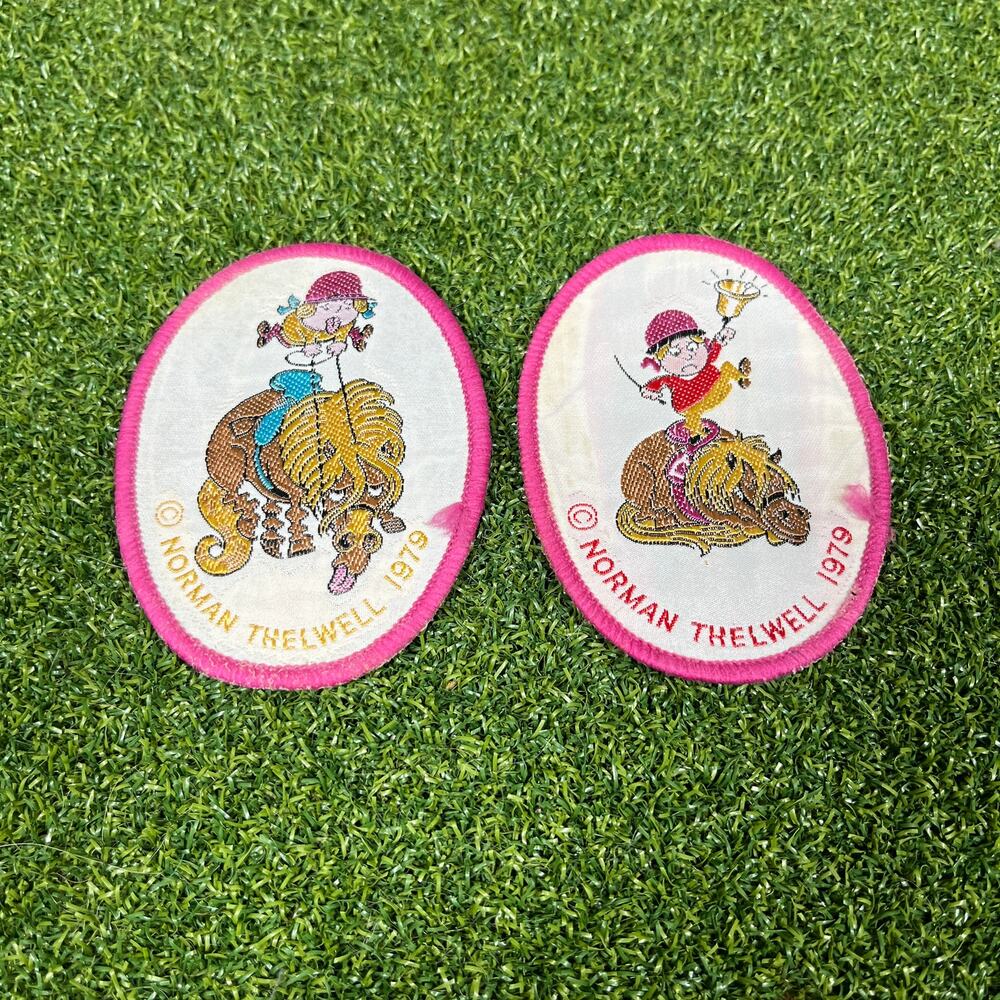 Vintage 1979 Norman Thelwell Pony Horse Embroidered Sew On Patches Badges Lot 2
